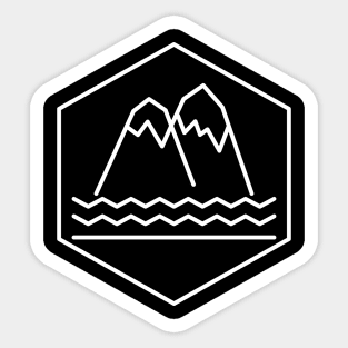Minimalist Mountains and Waves Sticker